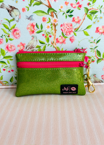 Makeup Junkie Bags - Glitter Limeade Zip It [Ready to Ship]