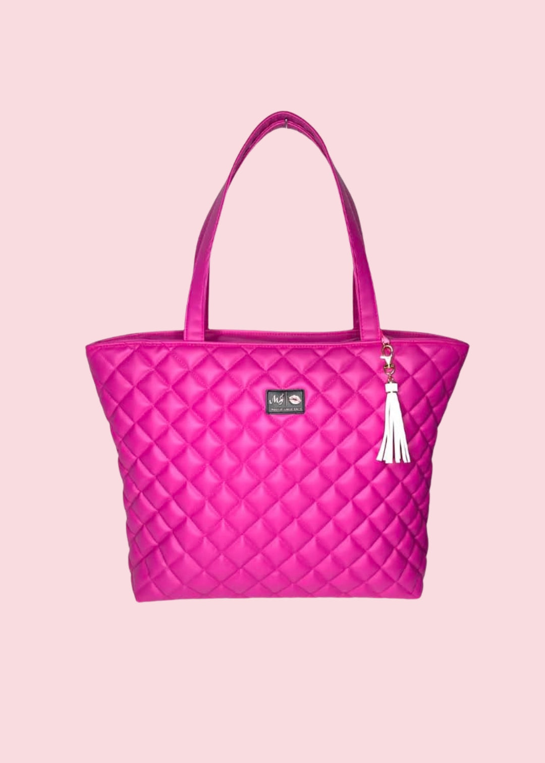 Makeup Junkie Bags - Luxe Hot Fuchsia Quilted Tote [Pre-Order]