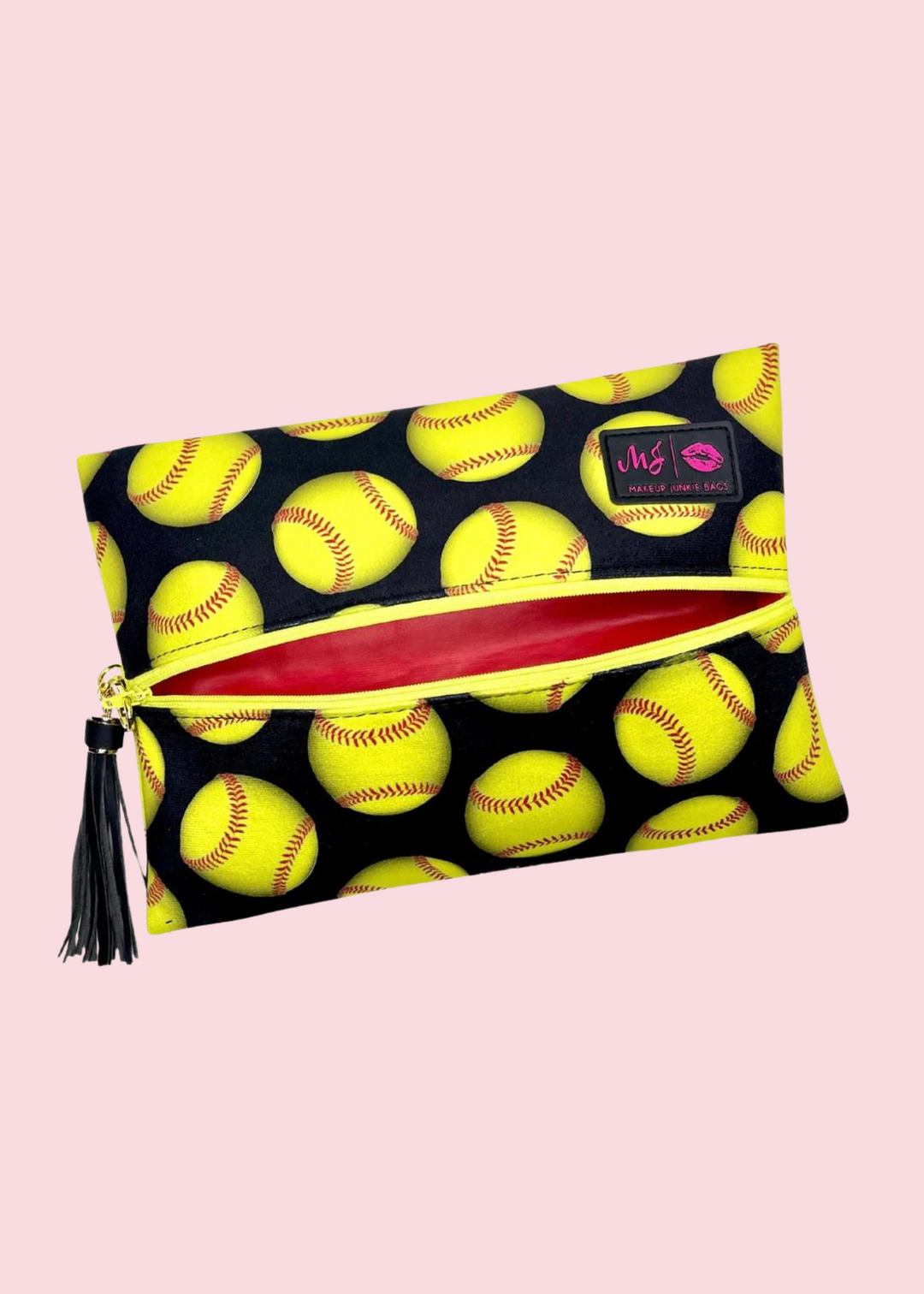 Makeup Junkie Bags - Black Sports Fan Softball Travel Bags [Pre-Order]