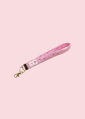 Makeup Junkie Bags - Pink Ostrich Keychain Wrist Strap [Ready To Ship]