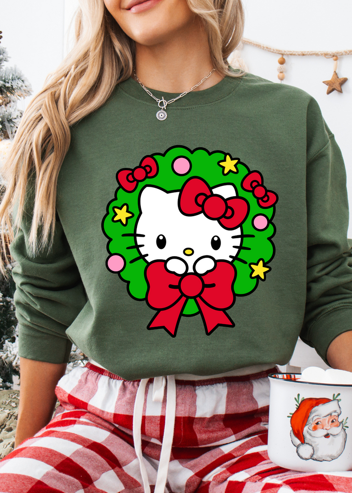 Glamfox  - Wreath Kat Graphic Crewneck