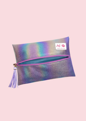 Makeup Junkie Bags - Sparkle Blue Flat Lay [Pre-Order]