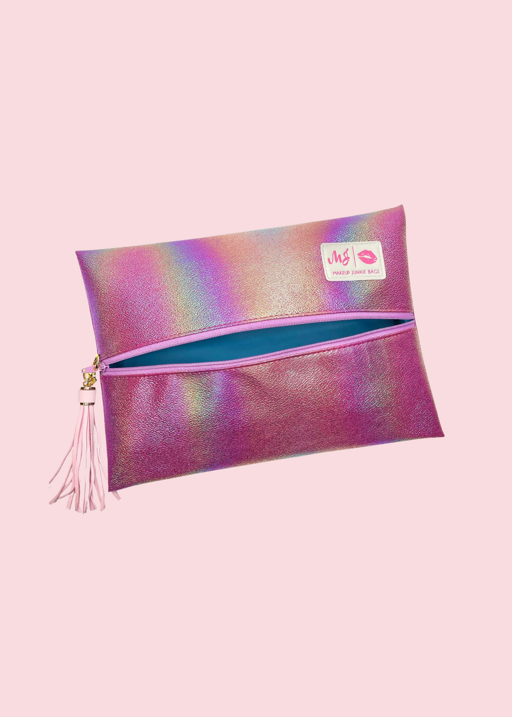 Makeup Junkie Bags - Sparkle Pink Flat Lay [Pre-Order]