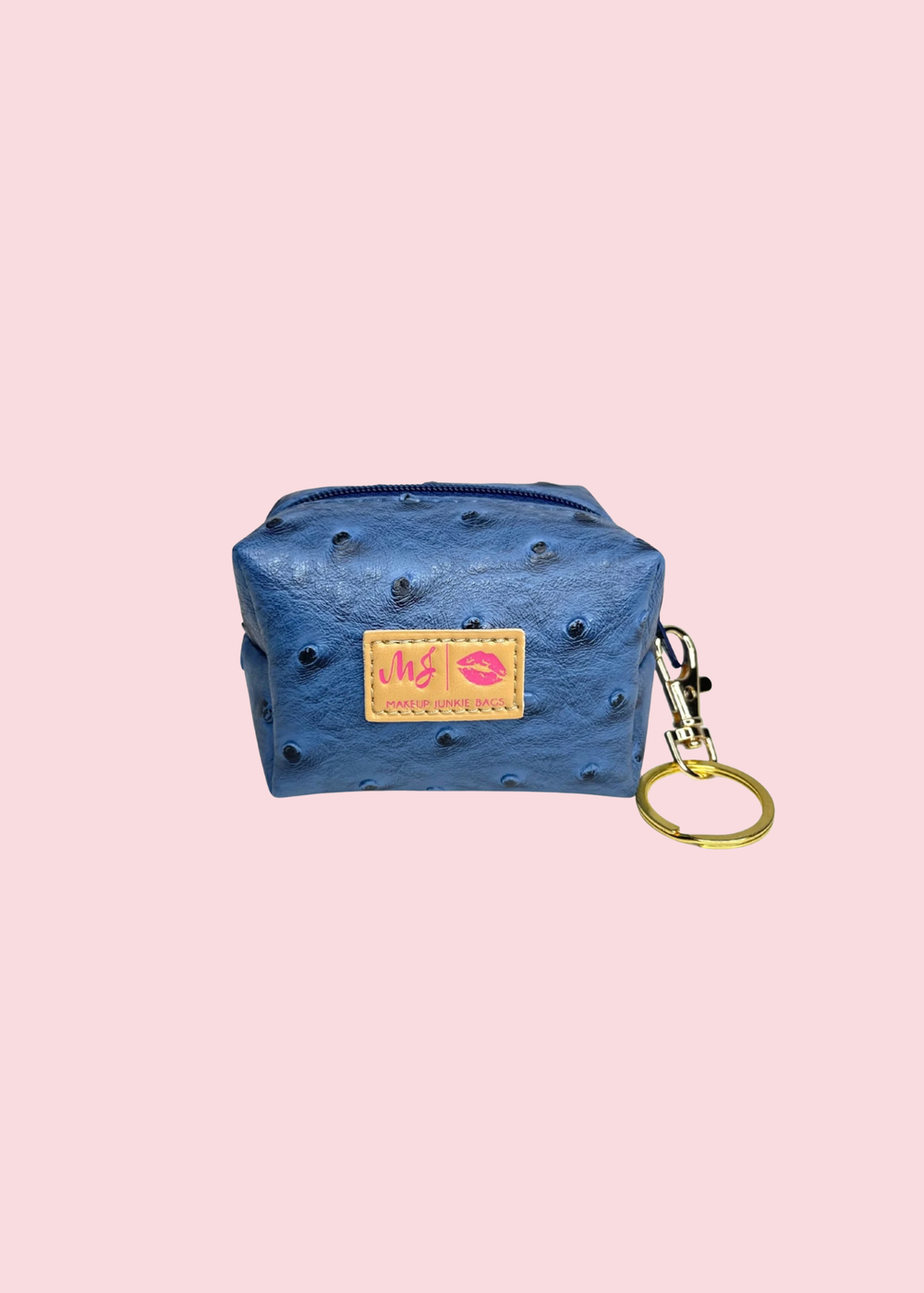 Makeup Junkie Bags - Blue Ostrich Bitty Bobbie [Pre-Order]