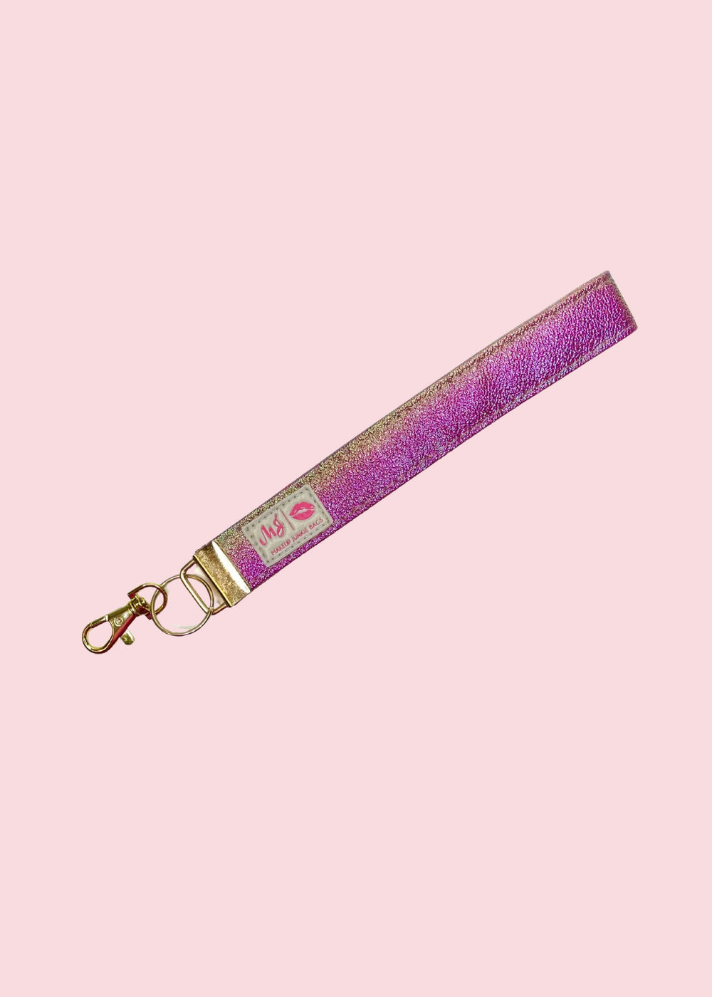 Makeup Junkie Bags - Sparkle Pink Keychain Wrist Strap
