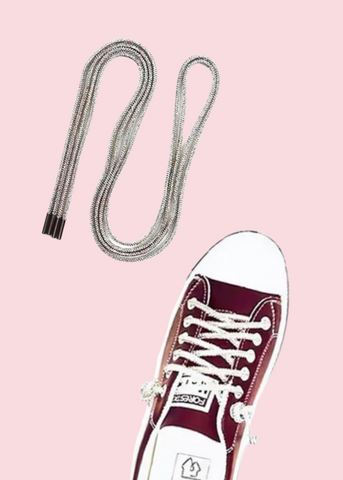 Suzy Q - Silver Rhinestone Shoelaces
