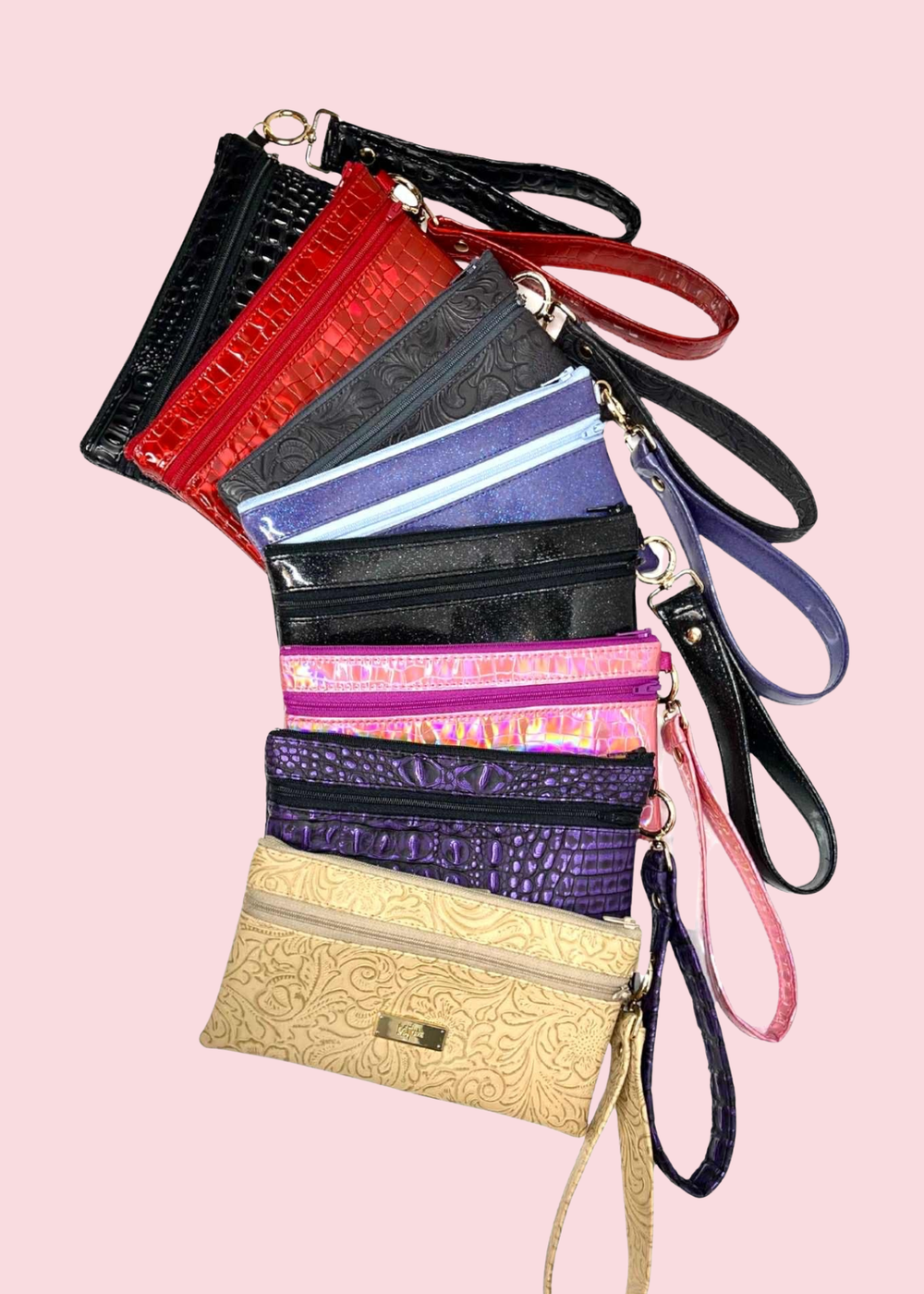 Makeup Junkie Bags - Glitter Champagne Luxe Demi Wristlet [Pre-Order] - Glamfox Takeover