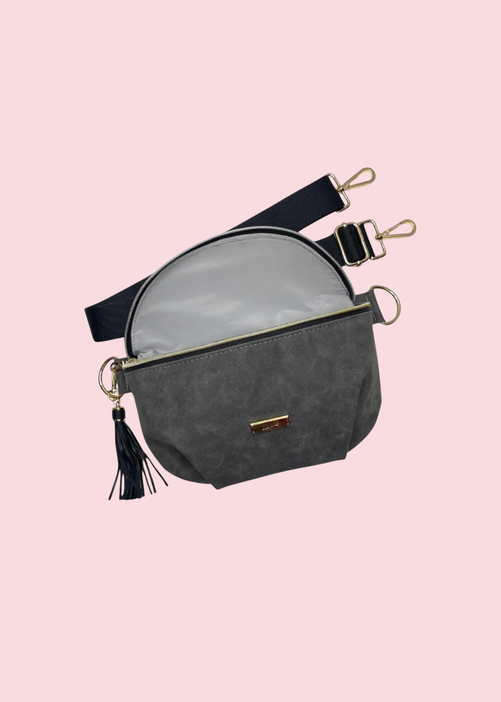 Makeup Junkie Bags - Suede Soul Graphite Luxe Travel Bags [Pre-Order]