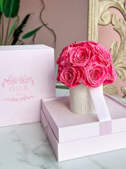 Sweet Pink Classic Round Forever Roses - Small