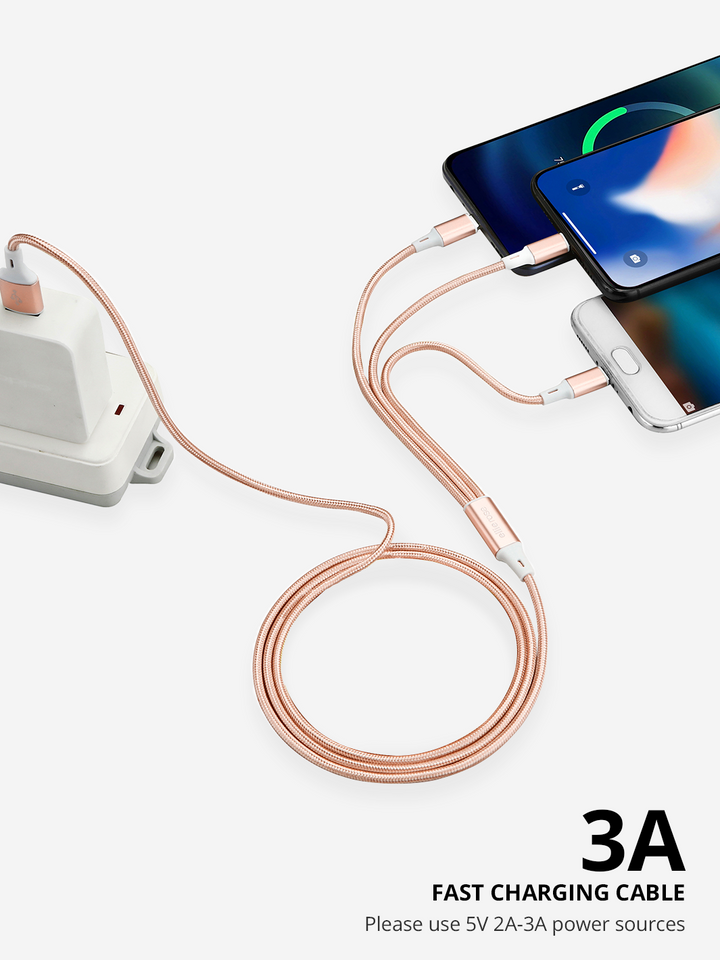Ellie Rose - Rose Gold 3-in-1 Charging Cable