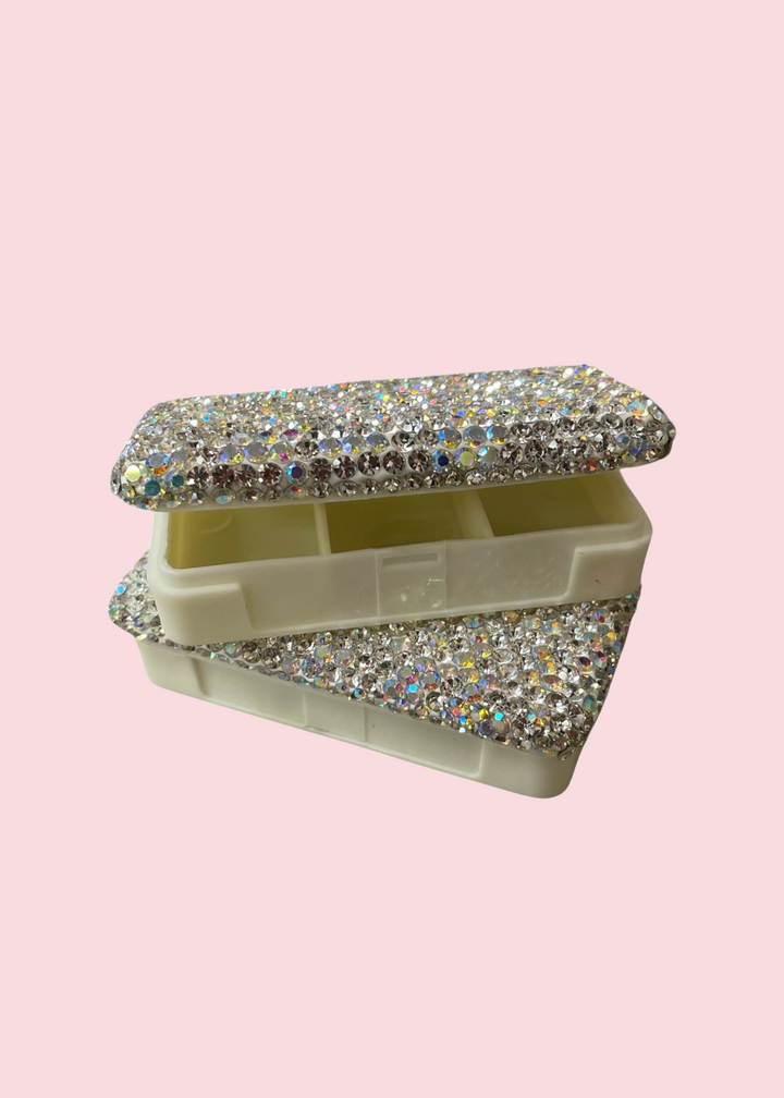 All That Glitterz - Silver Rhinestone Pill Case