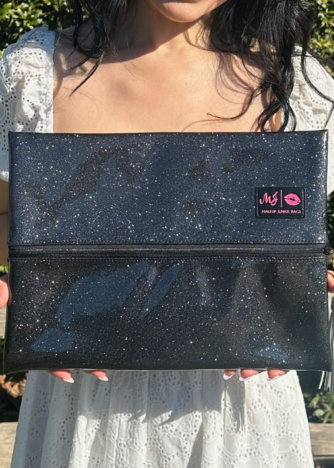 Makeup Junkie Bags - Grey Stardust Glitter Travel Bags [Pre-Order]