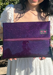 Makeup Junkie Bags - Royal Purple Stardust Glitter Travel Bags [Pre-Order]