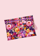 Makeup Junkie Bags - Bed Of Roses Jumbo Top Zip Flat Lay Bag [Pre-Order]