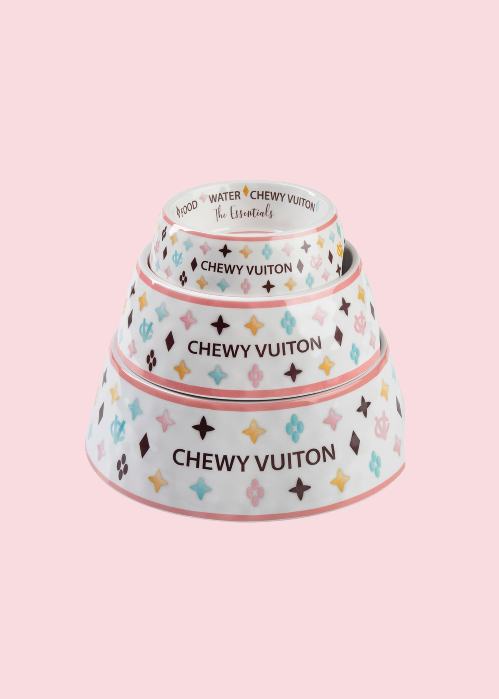 White Chewy V Dog Bowl
