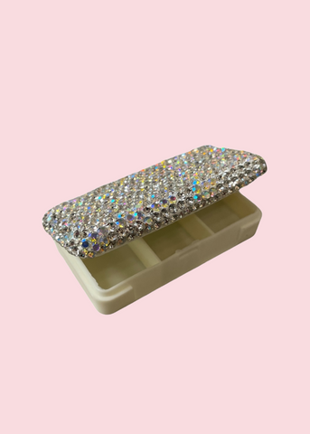All That Glitterz - Silver Rhinestone Pill Case