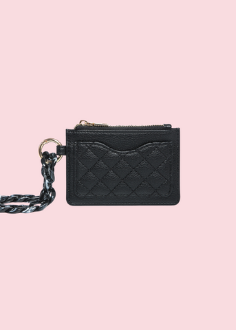 Jen & Co - Black Rhodes Quilted Wallet & Chain Bangle