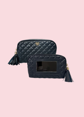 PurseN - Black Quilted Glam Makeup Case