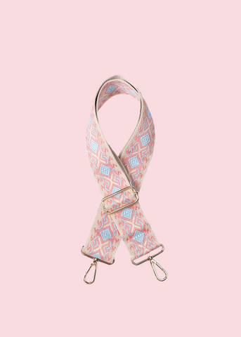 Jen & Co - Teal Light Blue Diamond Guitar Strap