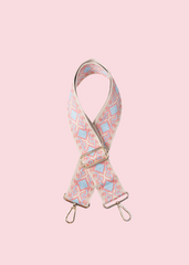 Jen & Co - Teal Light Blue Diamond Guitar Strap