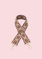 Jen & Co - Pink Brown Tribal Guitar Strap