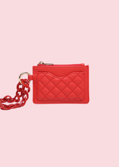 Jen & Co - Red Rhodes Quilted Wallet & Chain Bangle