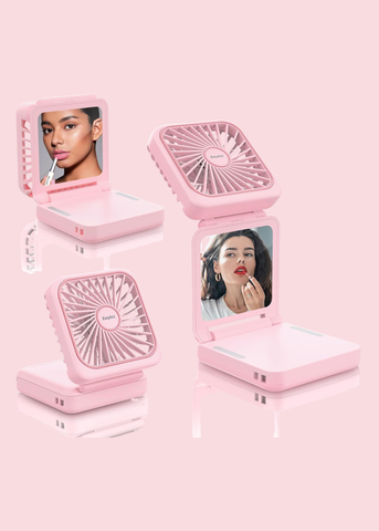 Tech Trendz - Pink Compact Mirror Fan