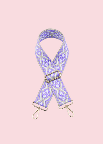 Jen & Co - Purple White Tribal Guitar Strap