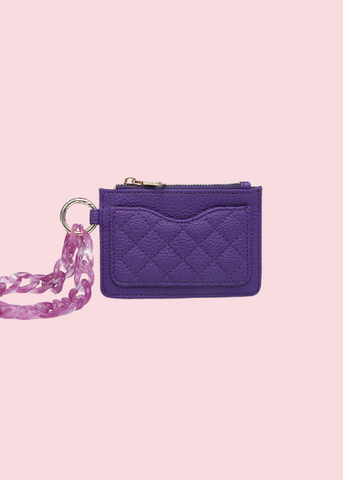 Jen & Co - Dark Purple Rhodes Quilted Wallet & Chain Bangle