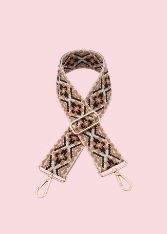 Jen & Co - Black Orange Tribal Guitar Strap