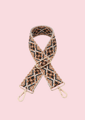 Jen & Co - Black Orange Tribal Guitar Strap