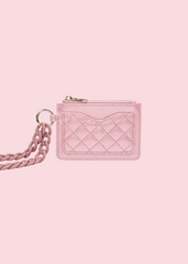 Jen & Co - Rose Quartz Rhodes Quilted Wallet & Chain Bangle