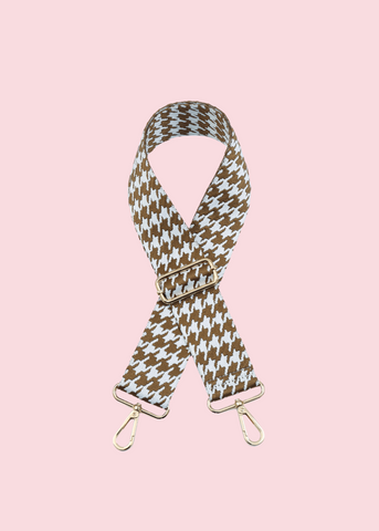 Jen & Co - Sand Houndstooth Guitar Strap
