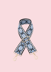 Jen & Co - Black Blue Tribal Guitar Strap