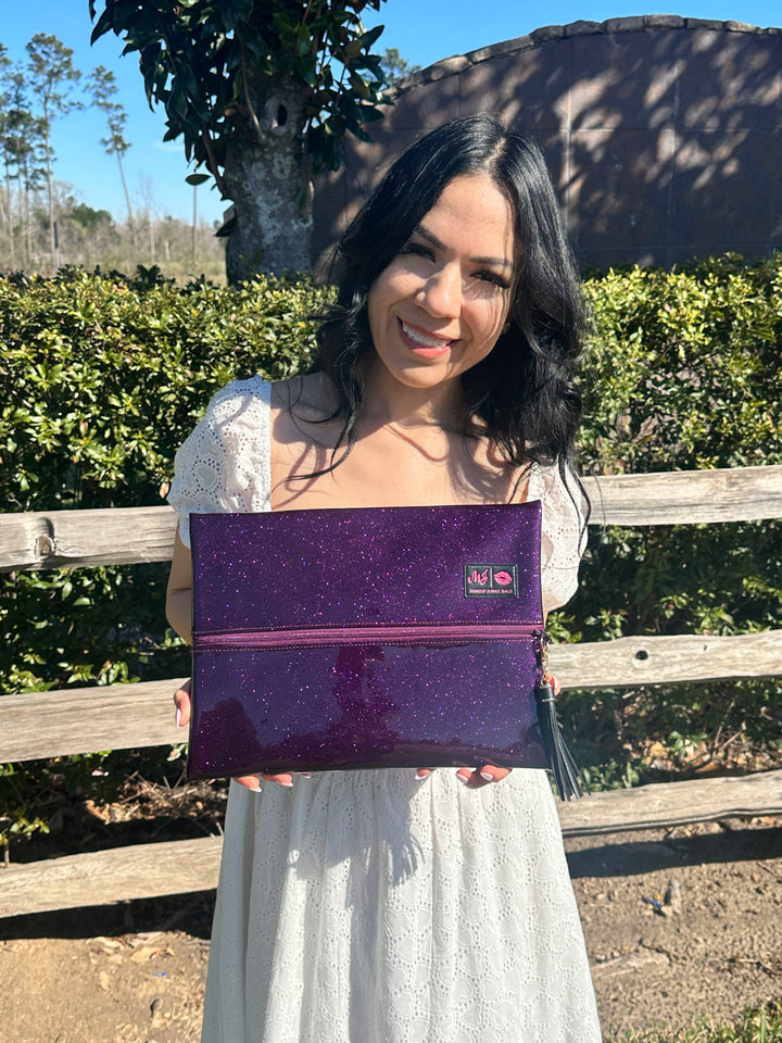 Makeup Junkie Bags - Royal Purple Stardust Glitter Travel Bags [Pre-Order]