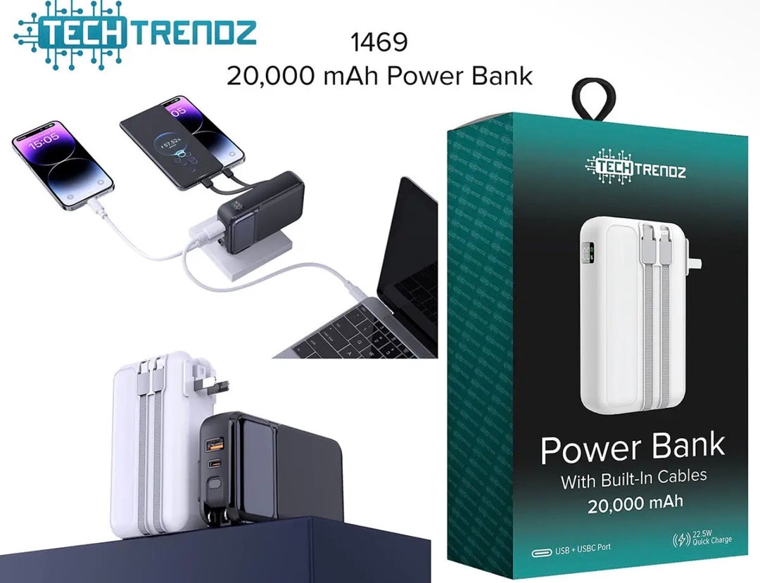 Tech Trendz - 20,000 MAH Powerbank Fast Portable Battery Bank
