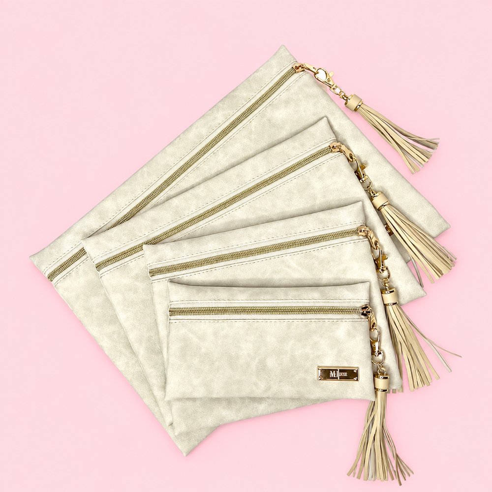 Makeup Junkie Bags Retailer Exclusive - Suede Soul Ivory [Ready to Ship]