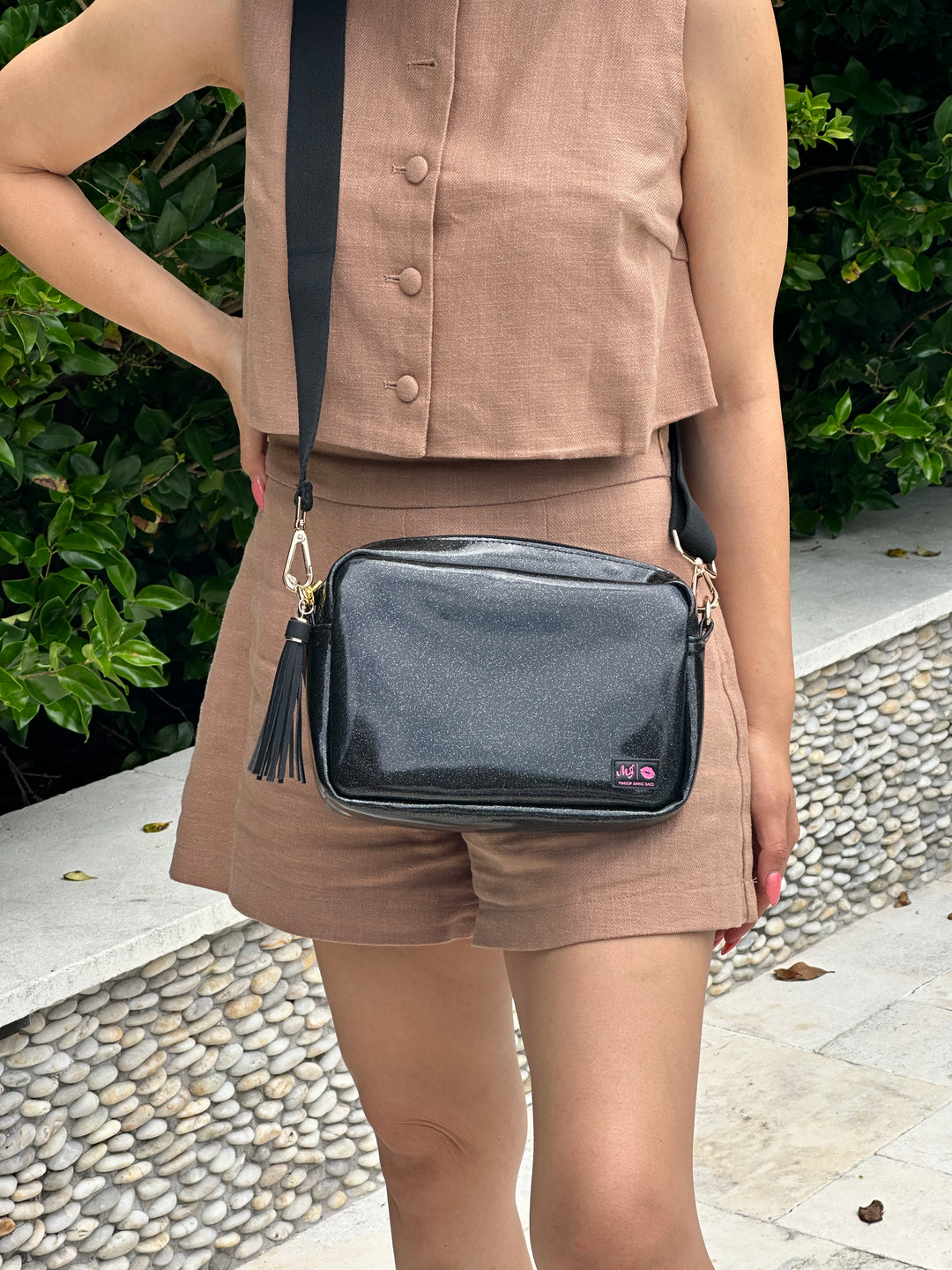 Makeup Junkie Bags - Glitter Onyx Uptown [Ready To Ship]