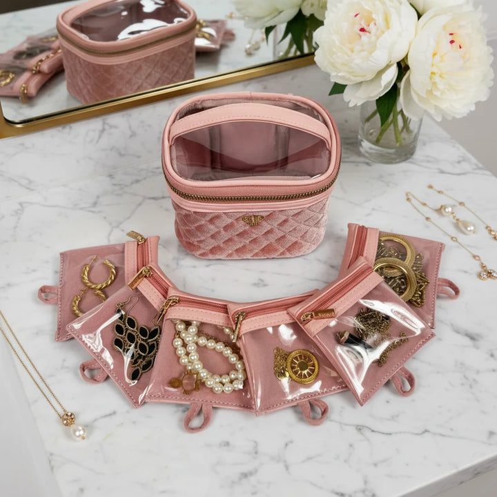 PurseN - Blush Velvet Getaway Jewelry Case [Pre-Order]
