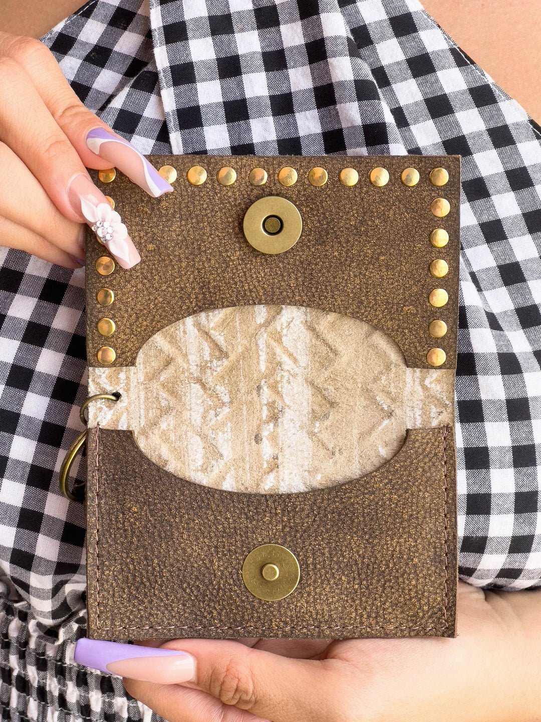 Keep it Gypsy - Leather Wallet with Rhinestone Border [Ready to Ship]