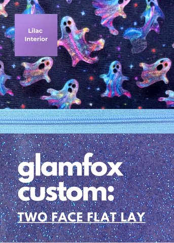 Makeup Junkie Bags - Glimmer Ghosts Periwinkle Glitter Flat Lay [Pre-Order] - Ships September