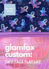Makeup Junkie Bags - Glimmer Ghosts Pink Holographic Flat Lay [Pre-Order] - Ships September