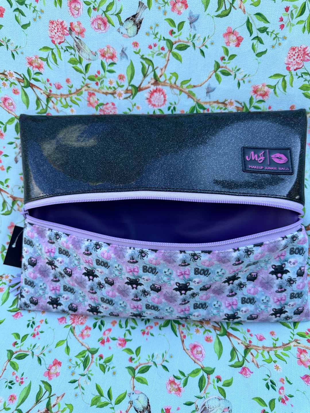 Makeup Junkie Bags - Dolly Boo Onyx Glitter Flat Lay [Pre-Order] - Ships September