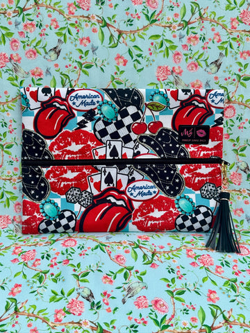 Makeup Junkie Bags - All American Large Flat Lay [Ready To Ship]