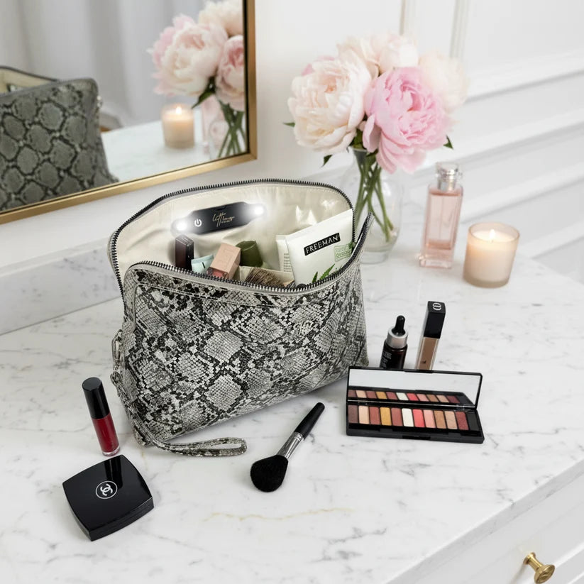 PurseN - Silver Python Litt Makeup Case [Pre-Order]
