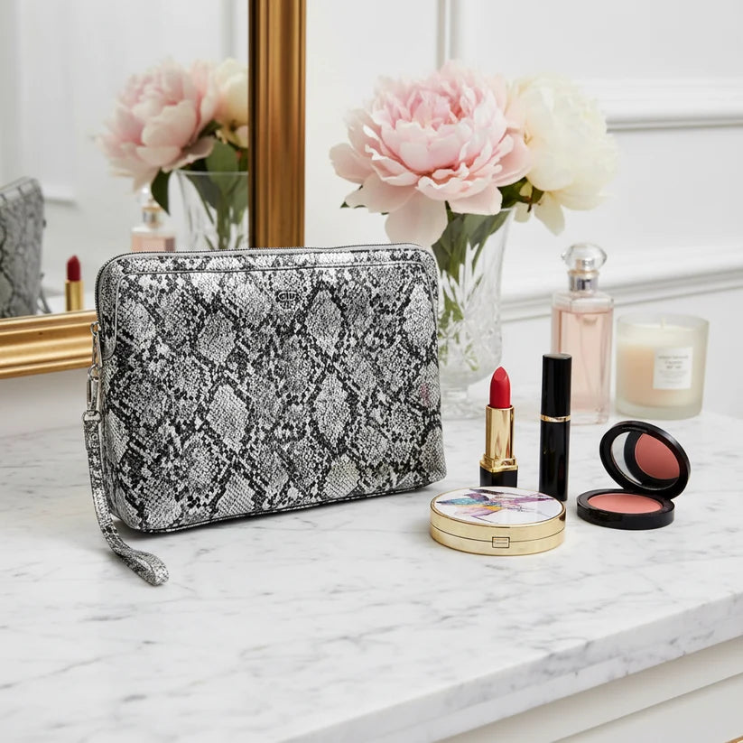 PurseN - Silver Python Litt Makeup Case [Pre-Order]