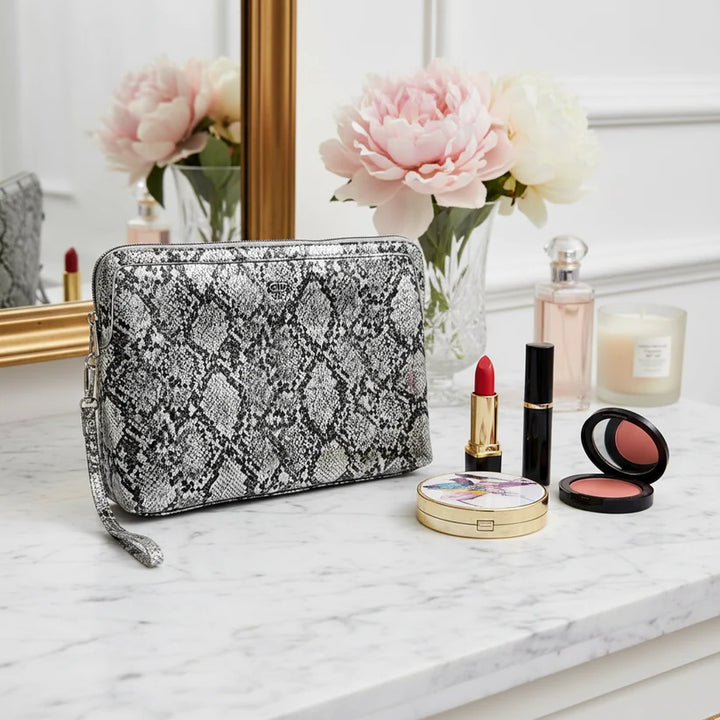 PurseN - Silver Python Litt Makeup Case [Pre-Order]