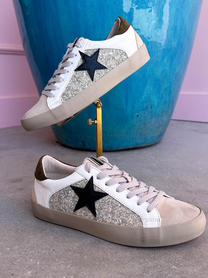 Shu Shop - Paula Pearl Glitter Low Top Sneakers – Glamfoxboutique.com