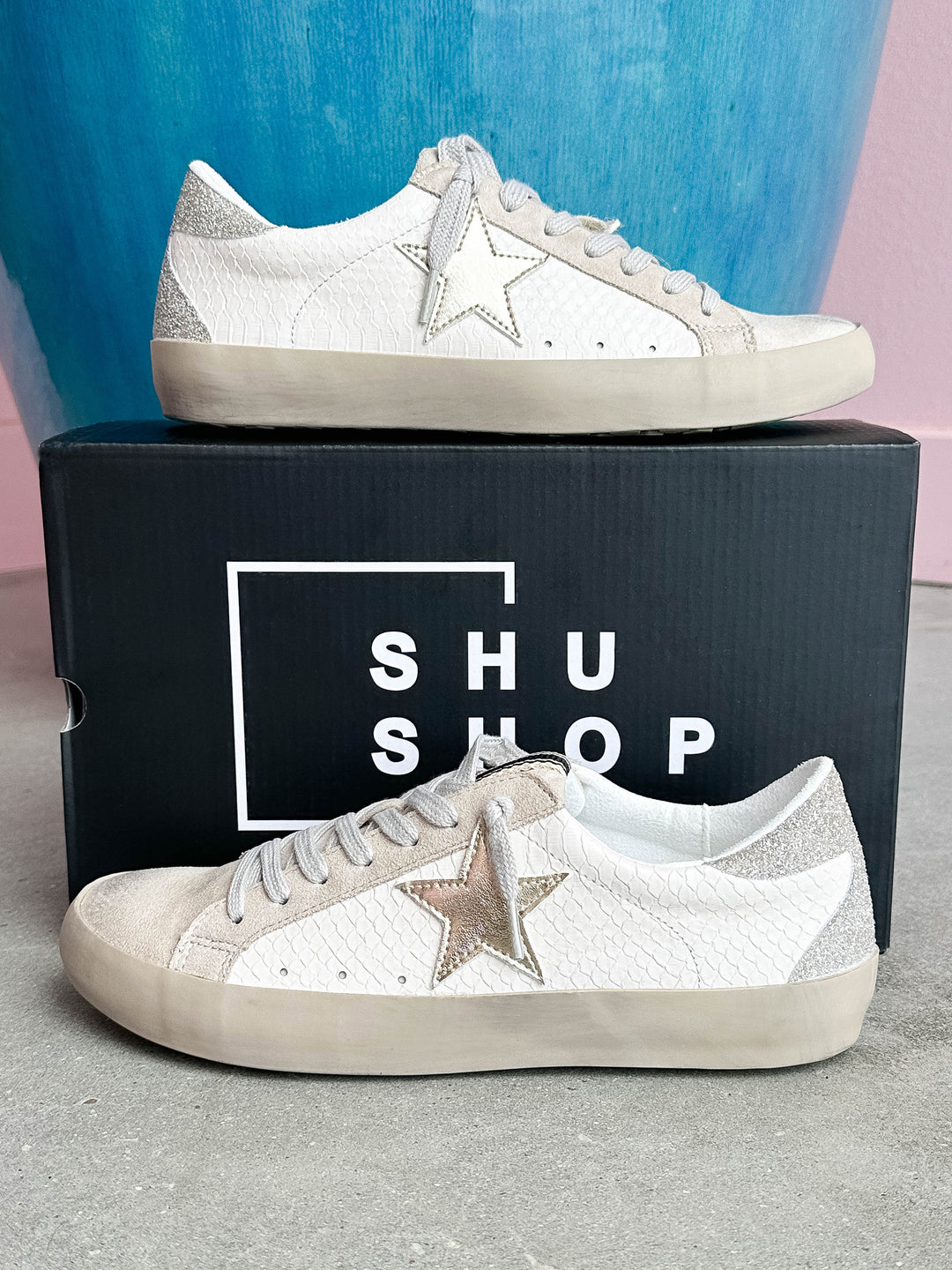 Shu Shop - Paula Bone Snake Low Top Sneakers