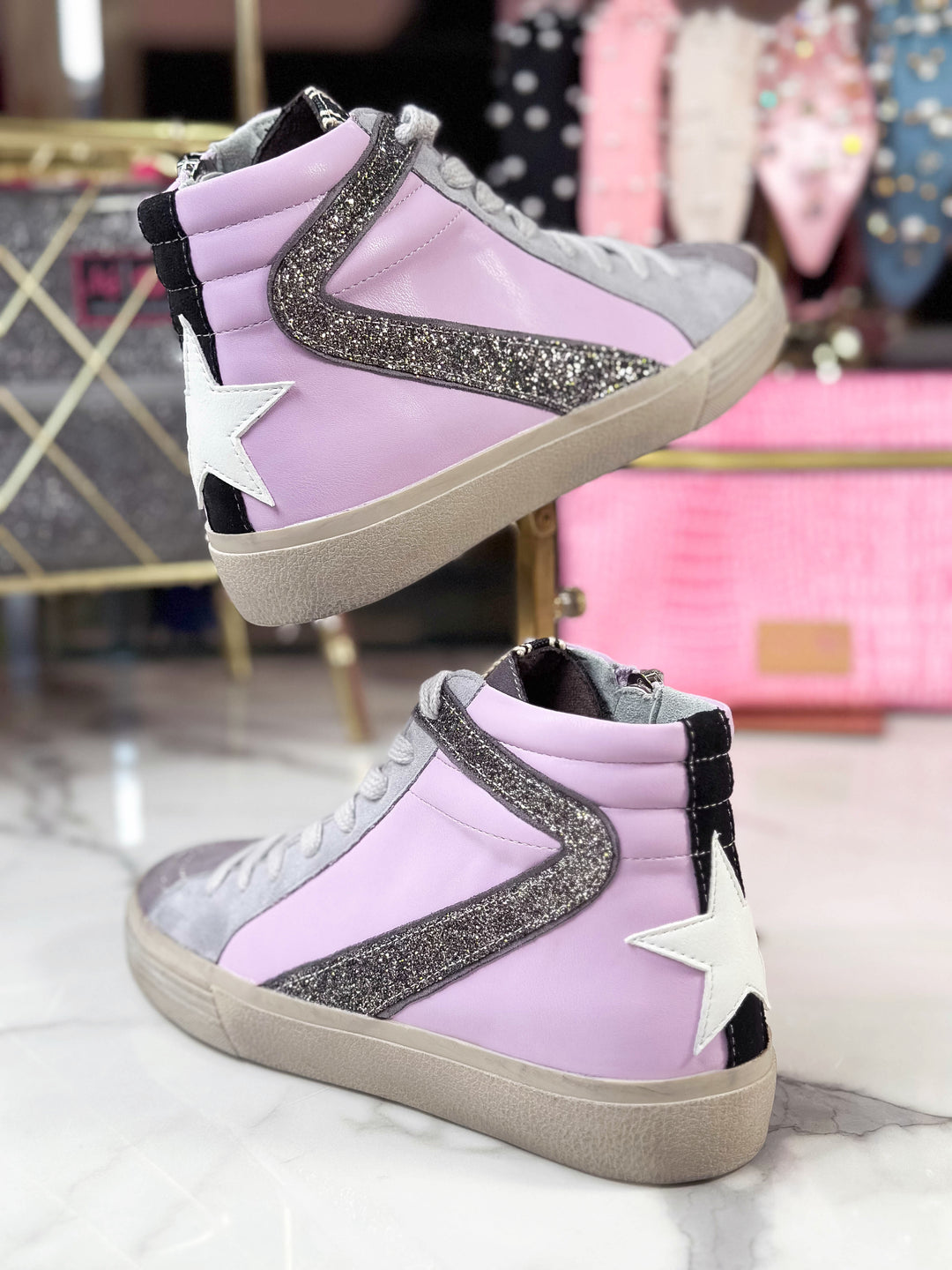 Shu Shop - Rooney Lilac Hi Top Sneakers